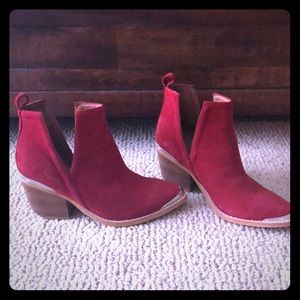 Jeffrey Campbell Red Suede Booties